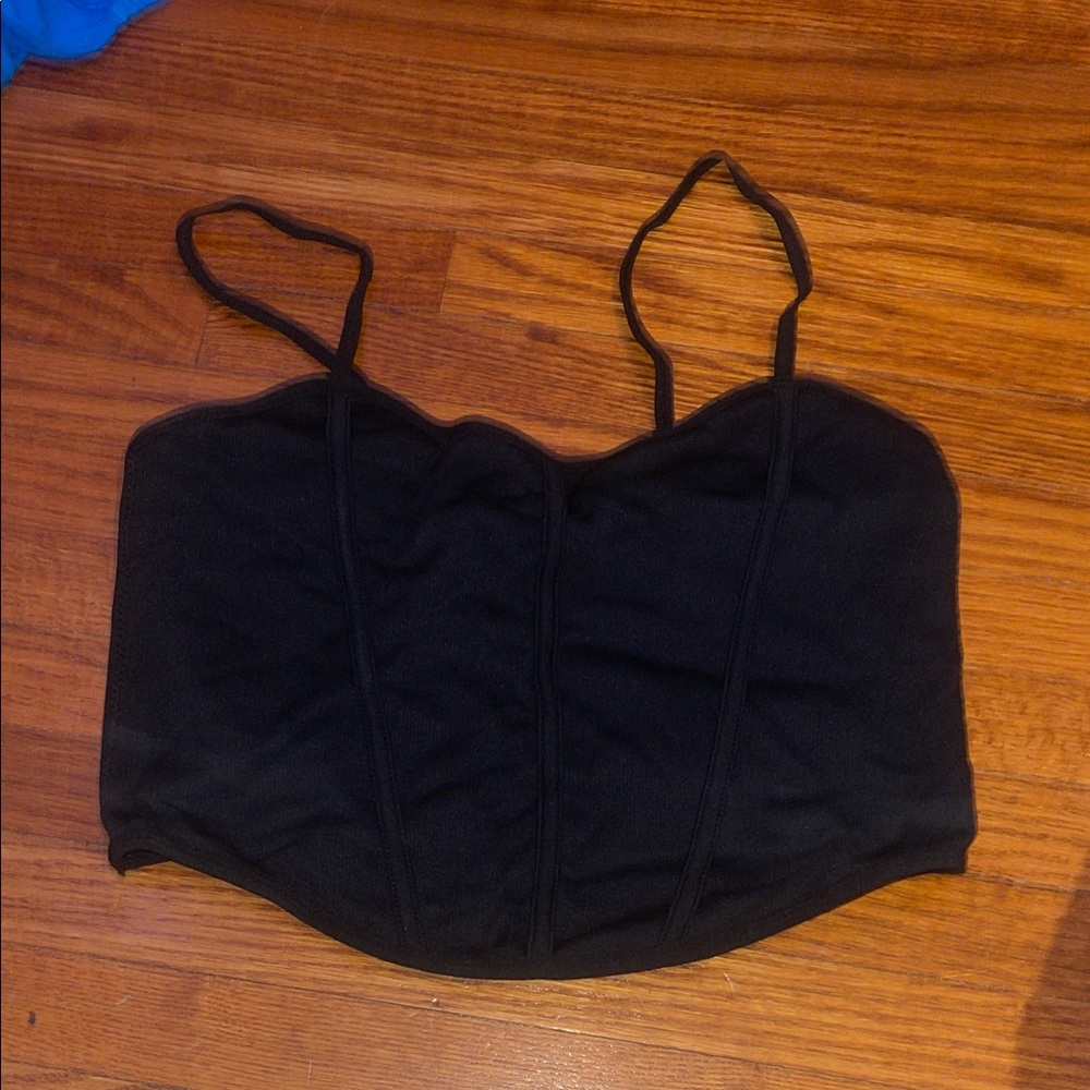 Garage Black Bustier Top